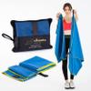 alkamto Microfiber Gym & Travel Towel Set of 2 Size in 1 Pack (XL + S) - Camping Towel - Sports & Beach & Yoga Towel- Quick Dry Towel - Super Absorbent (Blue) view 1