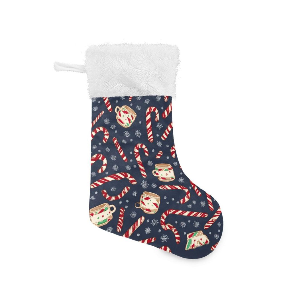 Kcldeci Christmas Stockings 17 inch Candy Canes Xmas Stockings Fireplace Hanging Socks for Kids Family Christmas Decoration