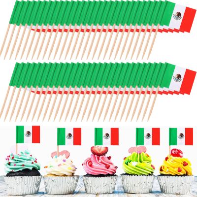 1000 Pcs Mexico Toothpick Flags, Mexican Flag Toothpicks, Cupcake Mexico Toppers, mini Stick Decorations Food Picks for National Day Party Birthday Cocktail Ice Cream Cake