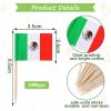 1000 Pcs Mexico Toothpick Flags, Mexican Flag Toothpicks, Cupcake Mexico Toppers, mini Stick Decorations Food Picks for National Day Party Birthday Cocktail Ice Cream Cake view 2
