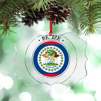 Belize Christmas Ornaments Belize Flag Ornament for Christmas Tree Decor Clear Acrylic Personalized Christmas Ornaments 2022 Country City Souvenir Keepsake Christmas Decor