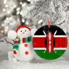Christmas Ornaments 2022 Kenya Flag Ornament for Christmas Tree Decor Kenya Country City Souvenir Patriotic Personalized Christmas Ornaments Holiday Christmas Keepsake New Year Gifts view 2
