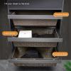 Clothes Storage Basket Wardrobe Pull-Out Storage Basket, Hand-Woven Rattan Cabinet Storage Basket, Damping Buffer Automatic Reset (Size : 614-664mm) view 3