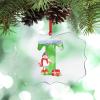Monogram Initial Letter T Ornaments for Christmas Trees Cute Snowman Green Letter Personalized Christmas Ornaments 2022 Clear Acrylic Hanging Letters Ornaments Christmas Keepsake New Year Gifts view 1