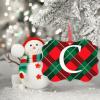Christmas Ornaments 2022 Monogram Initial Letter C Ornaments for Christmas Trees Green Red Buffalo Plaid Personalized Christmas Ornaments Holiday Keepsake Gifts for Holiday Souvenir Wedding Birthday view 3