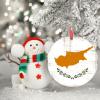 Christmas Ornaments 2022 Cyprus Flag Ornament for Christmas Tree Decor Cyprus Country City Souvenir Patriotic Personalized Christmas Ornaments Holiday Christmas Keepsake New Year Gifts view 2