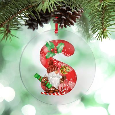 Christmas Ornaments 2022 Monogram Initial Letter S Ornament for Christmas Tree Decor Christmas Gnomes Santa Personalized Christmas Ornaments Keepsake Gifts for Family Friend Women Anniversary