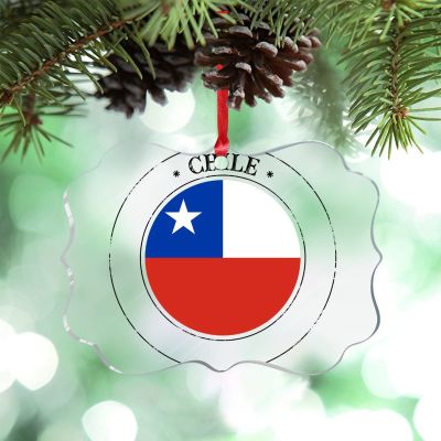 Chile Flag Christmas Tree Ornaments Chile Country City Souvenir Personalized Christmas Ornaments 2022 Clear Acrylic Hanging Ornaments Holiday Christmas Keepsake New Year Gifts