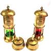 7" Nautical Antique Brown Brass Red/Green Minor Oil Lamp Ship Boat Lantern Home Decorative Set of 2 view 1
