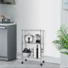 3-Tier Wire Storage Shelves, Heavy Duty Adjustable Shelving Unit with Wheels, Metal Shelf Organizer Storage Rack Shelves for Bedroom Kitchen Office, 450 LBS Capacity, 23" L x 13" W x 32" H, Chrome view 1