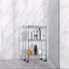 3-Tier Wire Storage Shelves, Heavy Duty Adjustable Shelving Unit with Wheels, Metal Shelf Organizer Storage Rack Shelves for Bedroom Kitchen Office, 450 LBS Capacity, 23" L x 13" W x 32" H, Chrome view 2