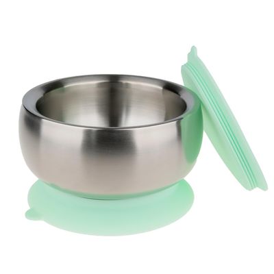 Fgomama x Little.b Double-Walled 18/10 Stainless Steel Bowl with Airtight & Leak Proof Lid | 11oz / 330ml (green)