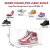 Yukui LLc Large Shoe Boxes Clear Plastic Stackable, 8 Pack Drop Side Shoe Storage Organizer with Magnetic Door, Shoe Container Sneaker Storage Display Case Fit up to US Size 13 CLEAR view 2