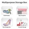 Yukui LLc Large Shoe Boxes Clear Plastic Stackable, 8 Pack Drop Side Shoe Storage Organizer with Magnetic Door, Shoe Container Sneaker Storage Display Case Fit up to US Size 13 CLEAR view 4