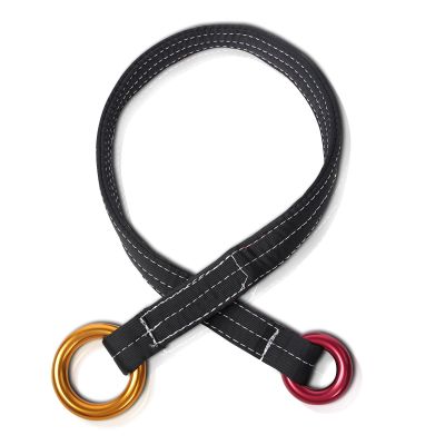 HERCHR 22KN Retrievable Anchor, 90CM Outdoor Climbing Tree Lanyard Anchor Loop Belt with Two Hanging Rings for Garden Work Tree Arborist Friction Saver Loop Belt Sling Arborist Equipment