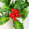 Factory Direct Craft Holly Plastic Floral Picks (12 Pieces) - Holly and Berries for Christmas Tree Decorations Holiday Winter Seasonal Home Decor view 3