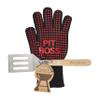 Mud Pie Grill Tong Set, glove 12 1/2" x 7" | spatula 15", RED view 1