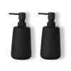 ABBI NIMO 2 Pack Soft Touch Rubber Coating Matte Black Ceramic Soap Dispenser, 13 oz Refillable Pump Bottle for Bathroom or Kitchen Countertop, Non-Slip and Comfort Grip view 1