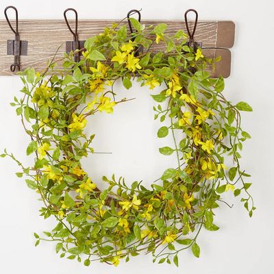 Factory Direct Craft Artificial Forsythia Wreath for Spring and Summer Displays