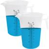2-PACK ACCUPOUR Measuring Pitcher, Pool Measuring Cup for Chemicals, Plastic, Multipurpose - Great for Oil, Chemicals, Pool and Lawn - Ounce (oz) and Milliliter (mL) Increments (128oz) view 1