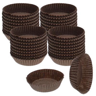 CybrTrayd No.601 Glassine Paper Approx. 2,500 Pieces 1-3/4 Base, 5/8 Wall Candy Cups, Brown