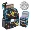 Trail maker 16.5 Inch Boys School Backpack 6 in 1 Set with Lunch Bag, Pencil Case, Water Bottle, Keychain, Carabiner Clip Attached (Silly Smileys) for Travel, Commute view 3