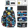 Trail maker 16.5 Inch Boys School Backpack 6 in 1 Set with Lunch Bag, Pencil Case, Water Bottle, Keychain, Carabiner Clip Attached (Silly Smileys) for Travel, Commute view 4