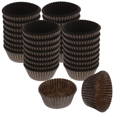 CybrTrayd No.5 Glassine Paper Approximately 5,000 Pieces  1-1/4 Base, 3/4 Wall Candy Cups, Brown