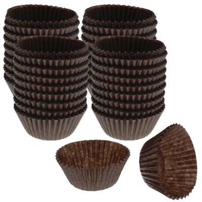 CybrTrayd No.6 Glassine Paper Approximately 5,000 Pieces  1-1/4 Base, 7/8 Wall Candy Cups, Brown