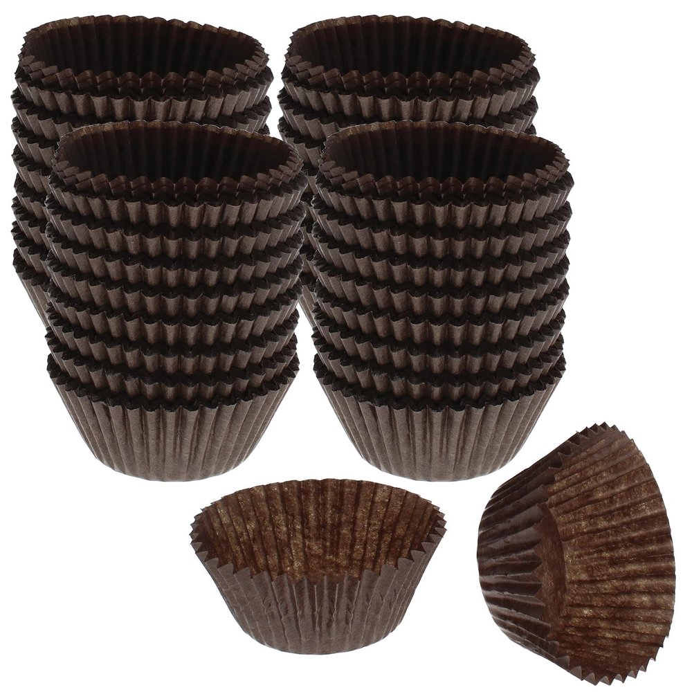 CybrTrayd No.6 Glassine Paper Approximately 5,000 Pieces  1-1/4 Base, 7/8 Wall Candy Cups, Brown