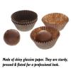CybrTrayd No.6 Glassine Paper Approximately 5,000 Pieces  1-1/4 Base, 7/8 Wall Candy Cups, Brown view 3