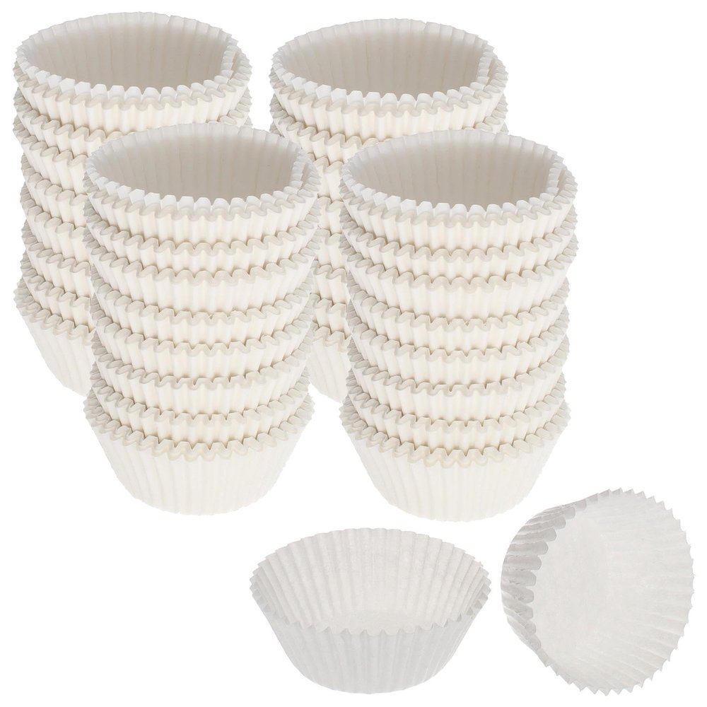 CybrTrayd No.5 Glassine Paper Approximately 2,500 Pieces 1-1/4 Base, 3/4 Wall Candy Cups, White