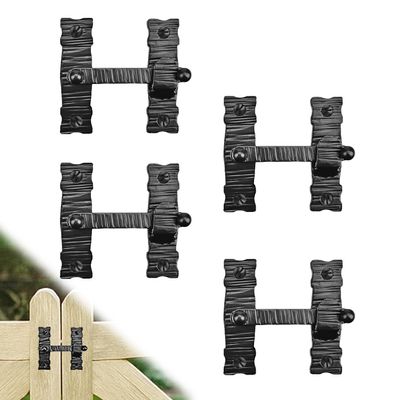 4 Pack 3.5" Bar Flip Latch for Gates - Black - Decorative Metal Bar Flip Latch - Handmade Rustic Metal Latches for Gates, Cabinets, Barn Doors and Outdoor Enclosures - The Sinaloa Series