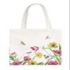 kate spade new york Canvas Tote Bag for Women, Cute Tote Bag for Work or Teacher, Canvas Beach Bag, Book Tote with Pocket, Dragonflies and Tulips view 1
