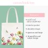 kate spade new york Canvas Tote Bag for Women, Cute Tote Bag for Work or Teacher, Canvas Beach Bag, Book Tote with Pocket, Dragonflies and Tulips view 3