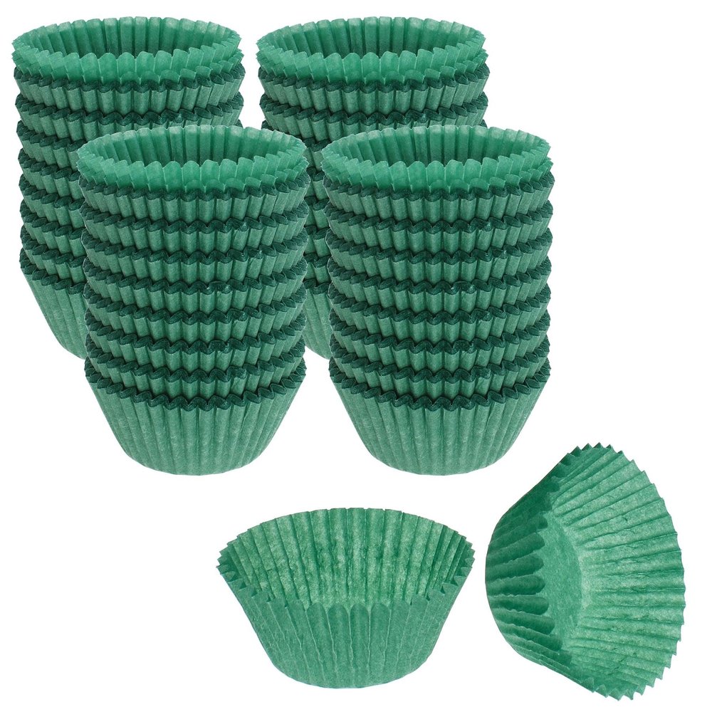CybrTrayd No.6 Glassine Paper Approximately 2,500 Pieces 1-1/4 Base, 7/8 Wall Candy Cups, Green