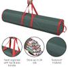 ProPik Wrapping Paper Storage Bag | Gift Wrap Holder Organizer | 2 Pack Store Up to 48 Rolls 40 Inch Long | Heavy Duty 600D Oxford Material Holiday Container | Top & side handles (Green) view 2