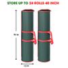 ProPik Wrapping Paper Storage Bag | Gift Wrap Holder Organizer | 2 Pack Store Up to 48 Rolls 40 Inch Long | Heavy Duty 600D Oxford Material Holiday Container | Top & side handles (Green) view 4