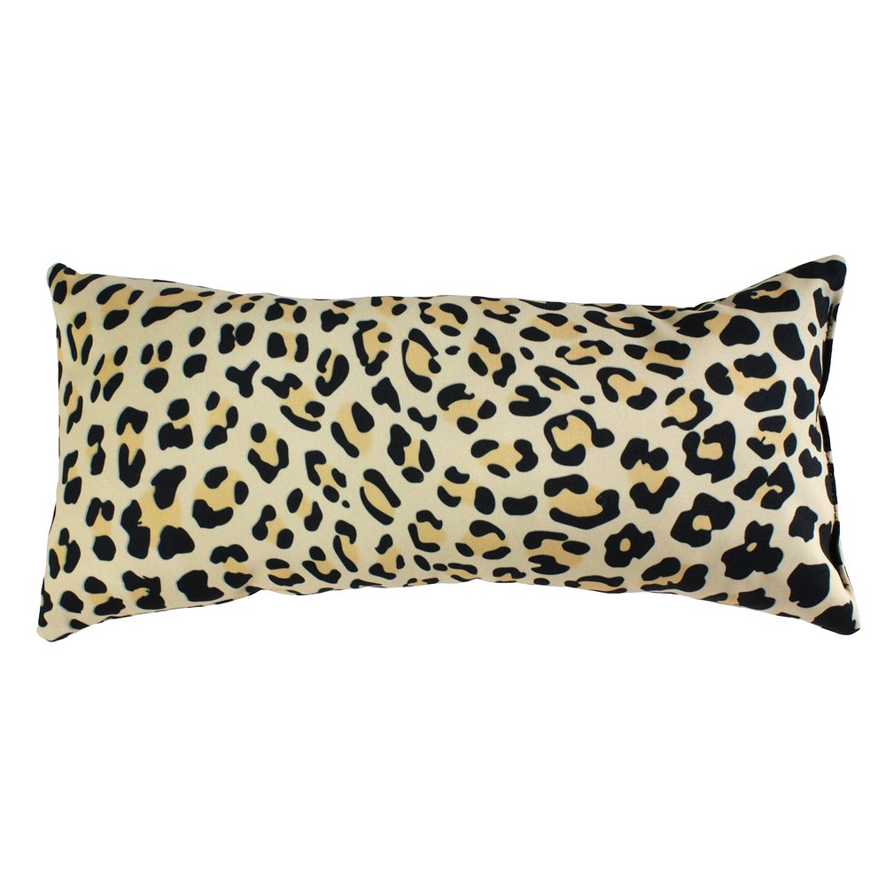 College Covers Animal Print Pillows Decorative Pillow, 16" X 6", Leopard Tan/Black