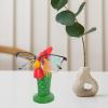 LIFKOME Eyeglasses Stand Holder Animal Shaped Eyeglasses Shelf Holder Spectacle Display Rack Wooden Rooster Figurine Sculpture for Home Office Desktop Decor view 3