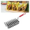 Fry Strainer Oil Skimmer Frying Basket Taco Shell Fryer Holds 8 Shells Deep Fryer Taco Holders Basket with Grip Handle Taco Holder Stand Kitchen Fried Filter view 3