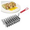 Fry Strainer Oil Skimmer Frying Basket Taco Shell Fryer Holds 8 Shells Deep Fryer Taco Holders Basket with Grip Handle Taco Holder Stand Kitchen Fried Filter view 4