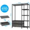 Ulif F3 Heavy Duty Clothes RackWith Fabric DrawersFreestanding Clothing Racks for Hanging ClothesAdjustable Closet Organizer SystemPortable Garment Rack 40" W x 15" D x 72" HMax Load 700LBSBlack view 2