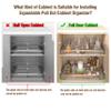 2Pack Pull Out Cabinet Organizer, 12.2~17.9"W x 22.5"D Expandable Pull Out Shelves for Kitchen Cabinets, Heavy Duty Metal Slide Out Pantry Shelves Sliding Shelf for Home Kitchen,Under Sink,Wardrobe view 3