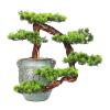 Artificial Bonsai Tree Chinese Style Modern Artificial Bonsai Welcoming Pine Tree False Podocarpus Indoor Artificial Plant Ceramic Decorative Pot Zen Ornaments for Home Office Indoor Showcase Decor Ar view 1
