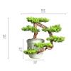 Artificial Bonsai Tree Chinese Style Modern Artificial Bonsai Welcoming Pine Tree False Podocarpus Indoor Artificial Plant Ceramic Decorative Pot Zen Ornaments for Home Office Indoor Showcase Decor Ar view 2