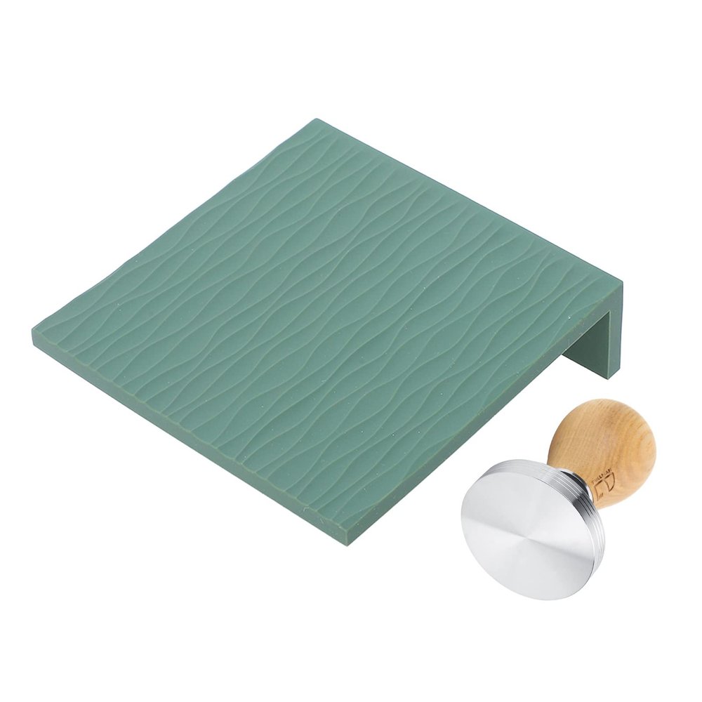 58mm Beech Handle Coffee Hammer Embossed Tamping Mat for Home Cafe(Green) , coffee Tamper Mat Coffee Tamper Set , Coffee Tamper Tamping Mat Coffee Tamper Set Coffee Tamper Mat Kit Coffee Hammer T