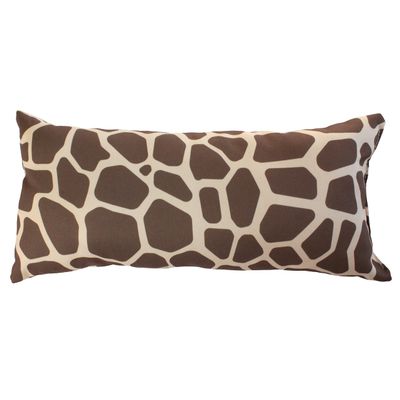 College Covers Animal Print Pillows Decorative Pillow, 16" X 6", Giraffe Dark Brown