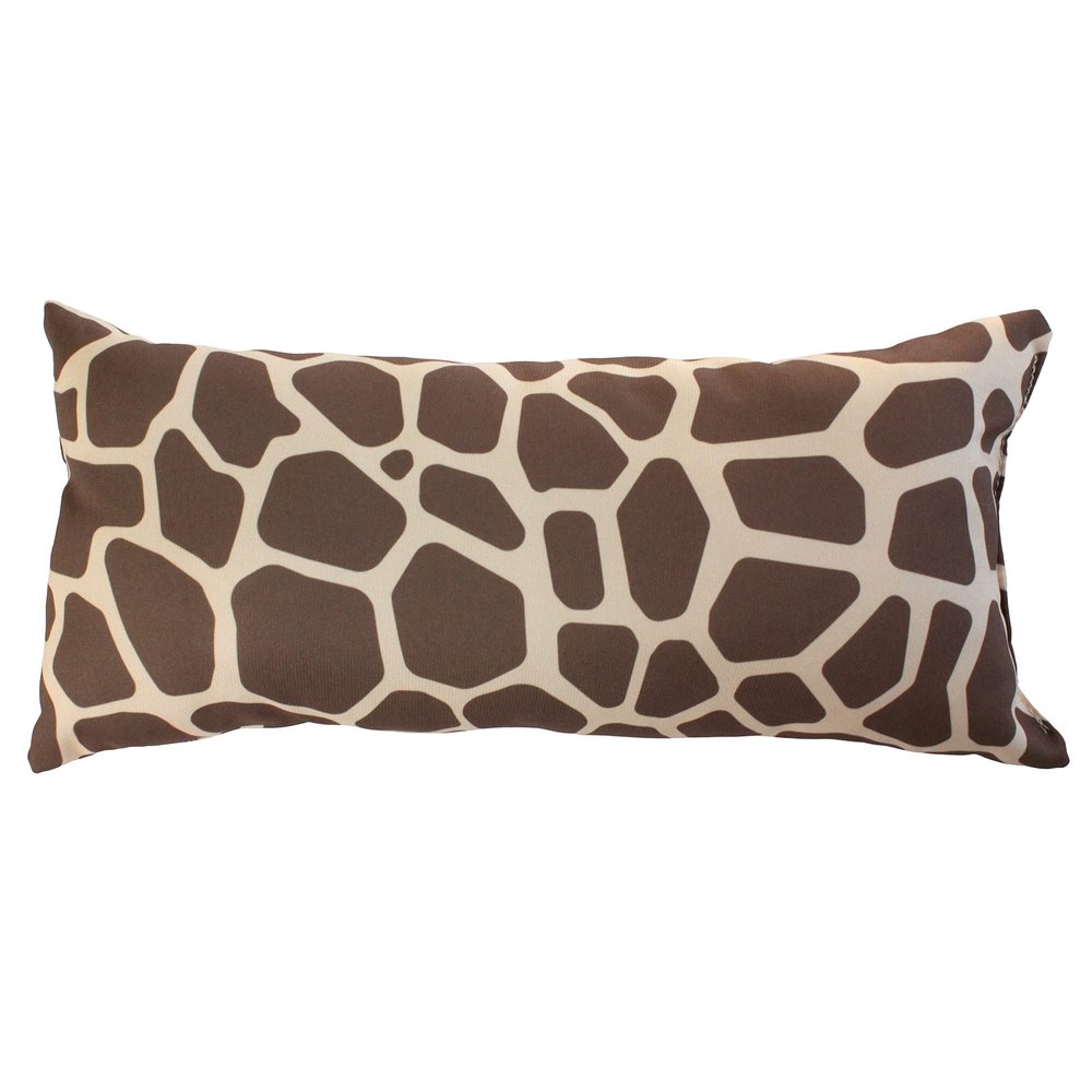 College Covers Animal Print Pillows Decorative Pillow, 16" X 6", Giraffe Dark Brown