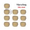ezqnirk 10PCS Empty Aluminum Tin Jar For Cream Balm Nail Candle Cosmetic Round Storage Container Mini Metal Box,Gold,5ML view 2